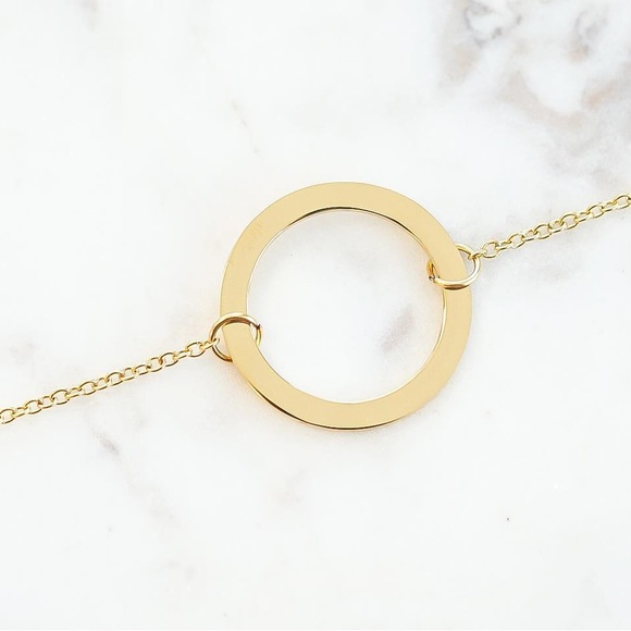 Kinsley Armelle Honey Necklace Yellow Gold Open Circle RETIRED Design - Picture 2 of 13